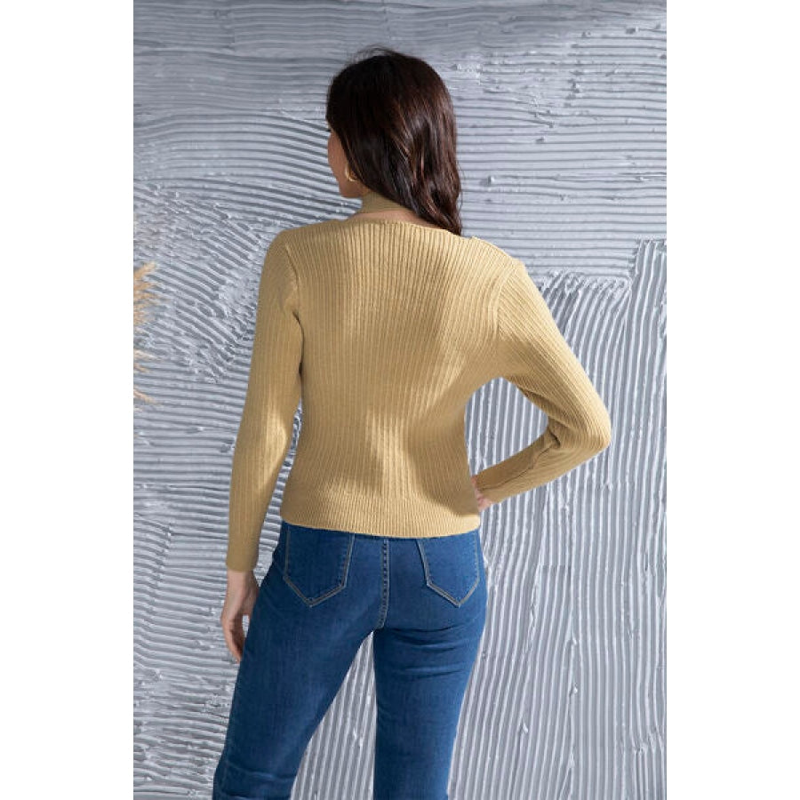 Halter Neck Long Sleeve Sweater Clothing