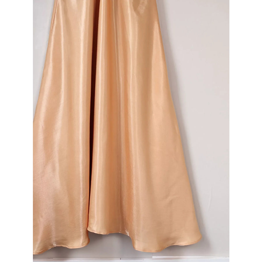 Halter Neck Maxi Dress with O-Ring Detail Apparel and Accessories