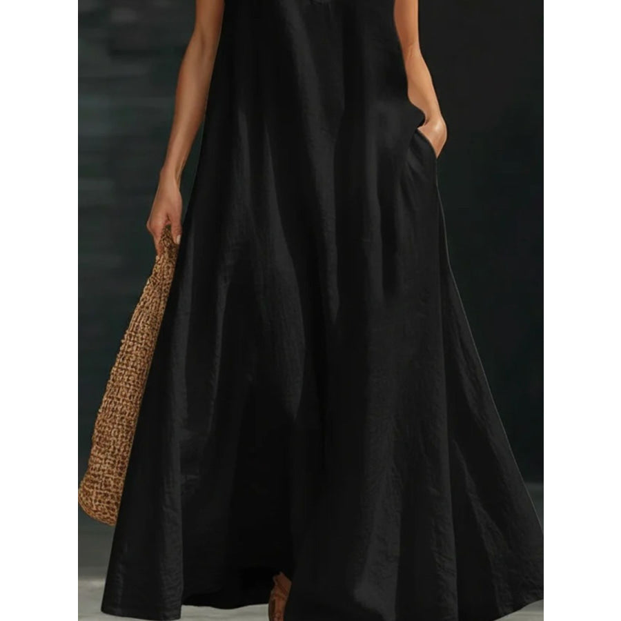 Halter Neck Maxi Dress with Pockets Apparel and Accessories