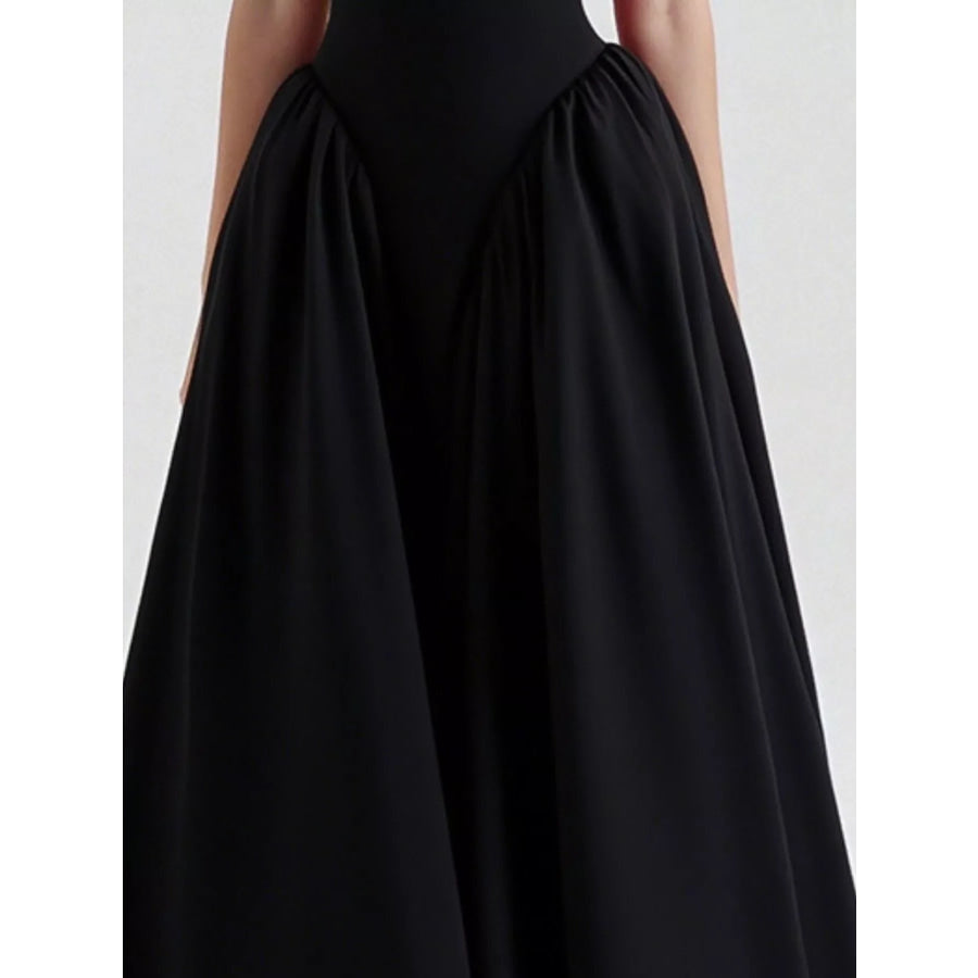 Halter Neck Midi Dress with Pockets Apparel and Accessories