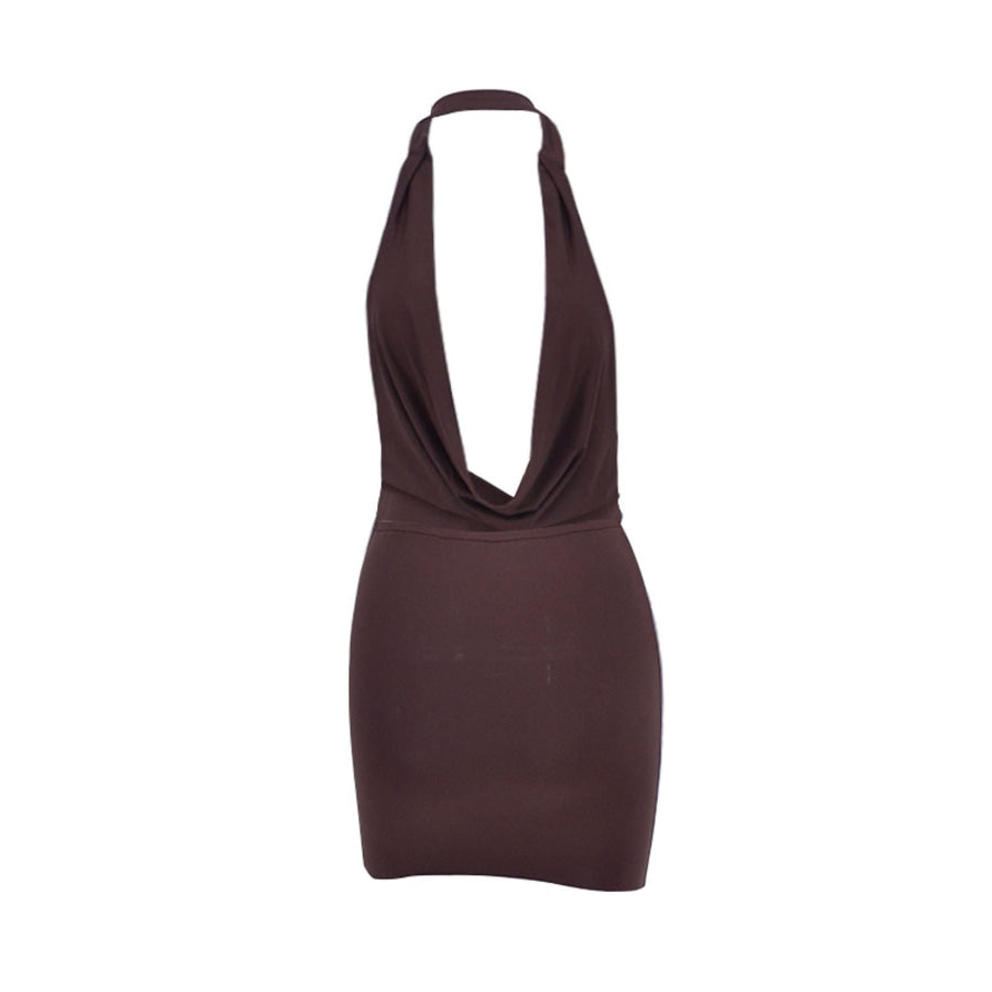 Halter Neck Mini Dress Apparel and Accessories