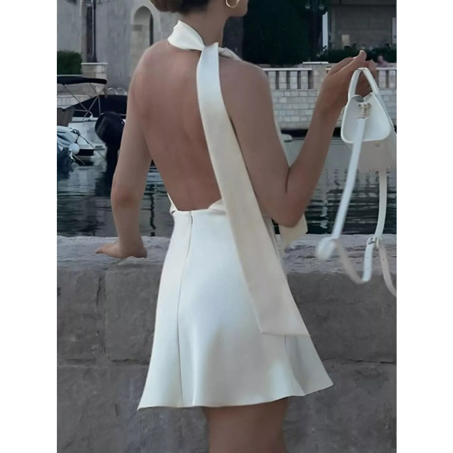 Halter Neck Mini Dress Apparel and Accessories