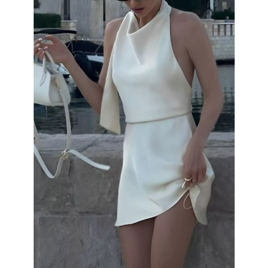 Halter Neck Mini Dress Apparel and Accessories