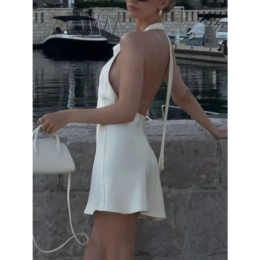 Halter Neck Mini Dress Apparel and Accessories