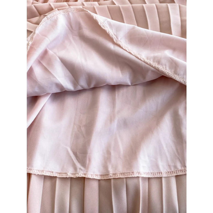 Halter Neck Pleated Maxi Dress Apparel and Accessories
