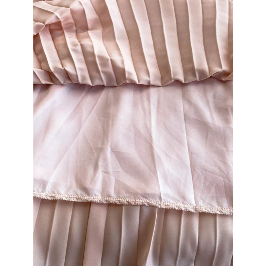 Halter Neck Pleated Maxi Dress Apparel and Accessories