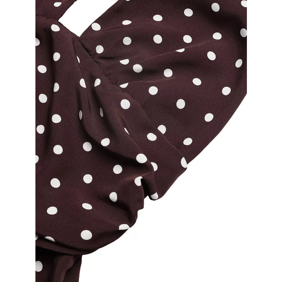 Halter Neck Polka Dot Maxi Dress Apparel and Accessories