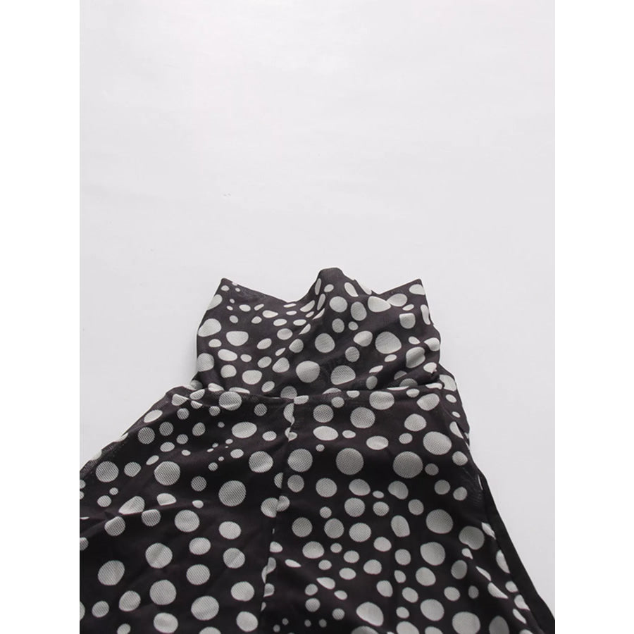 Halter Neck Polka Dot Maxi Dress Apparel and Accessories
