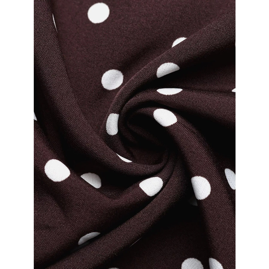 Halter Neck Polka Dot Maxi Dress Apparel and Accessories