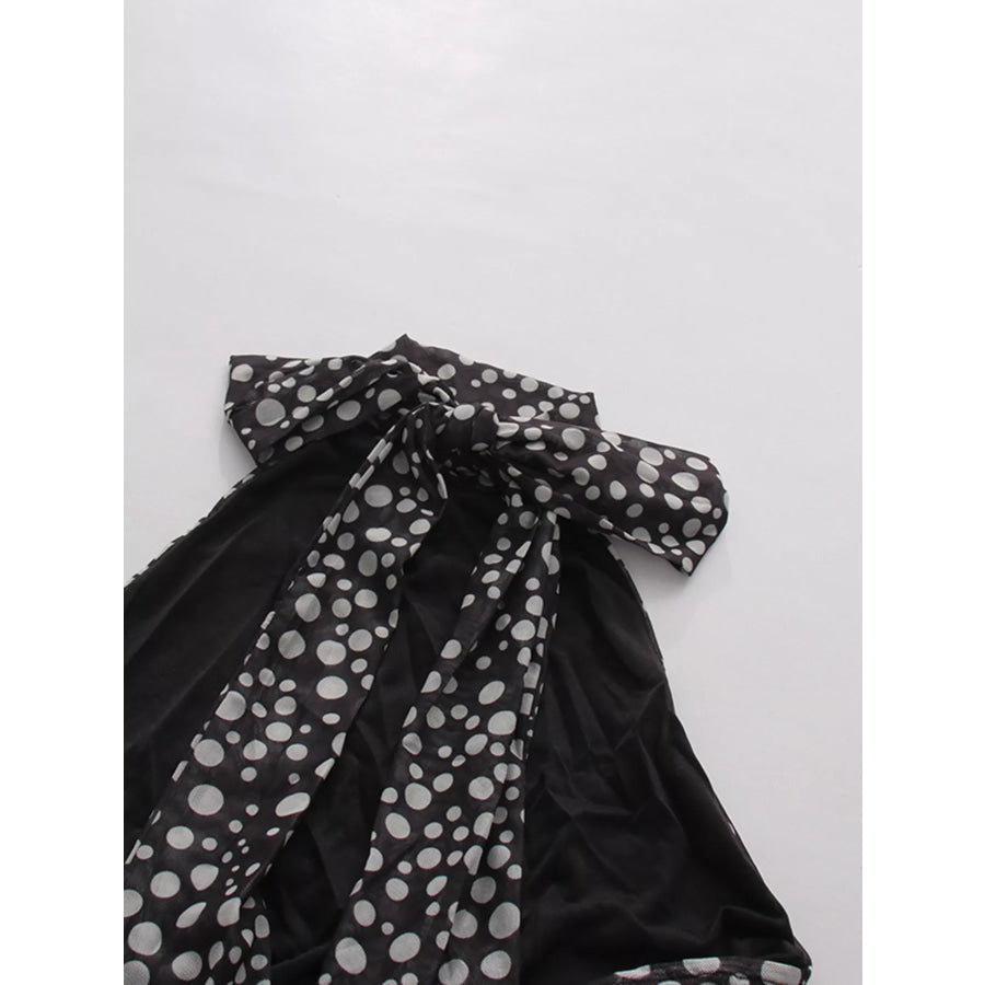 Halter Neck Polka Dot Maxi Dress Apparel and Accessories