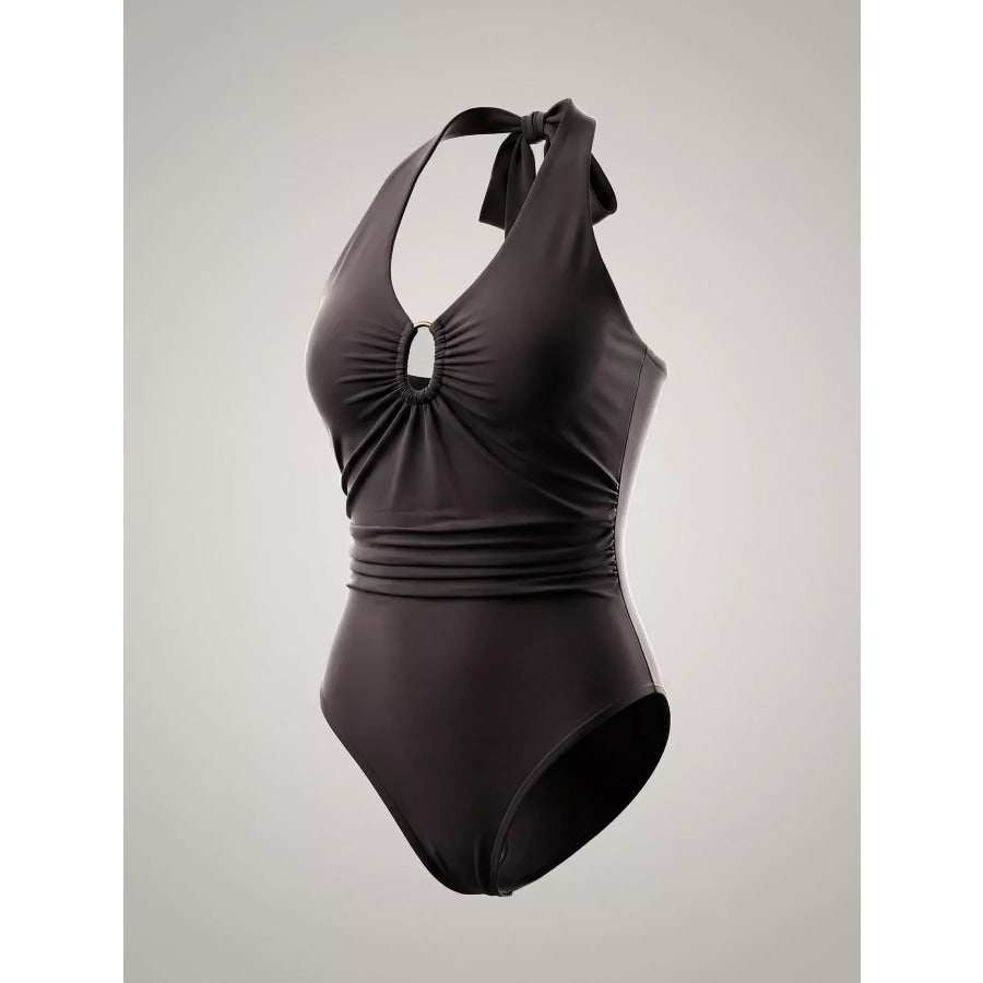 Halter Neck Ruched Bodysuit Apparel and Accessories