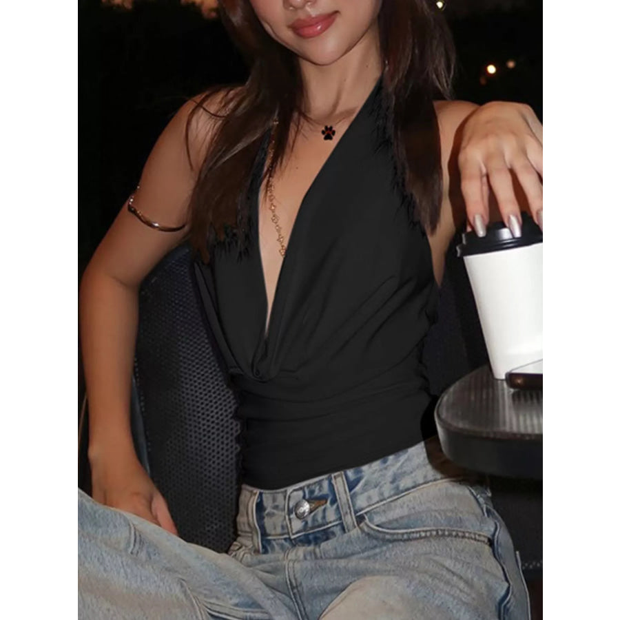 Halter Neck Ruched Cami Apparel and Accessories