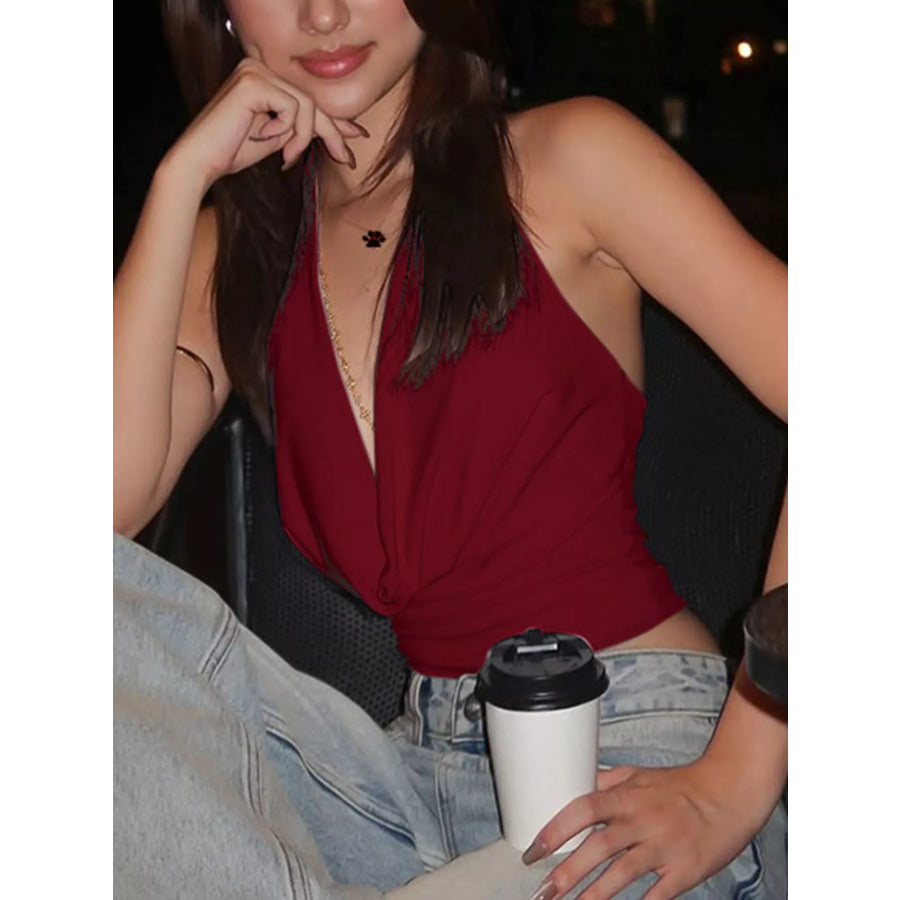 Halter Neck Ruched Cami Apparel and Accessories