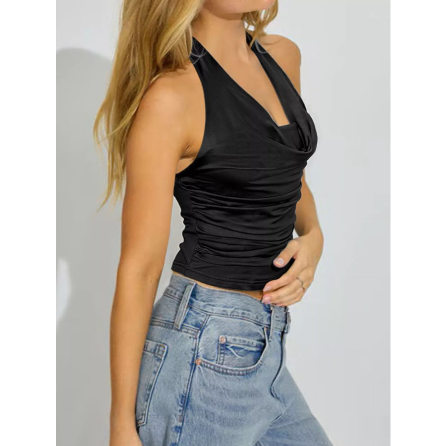 Halter Neck Ruched Cami Apparel and Accessories