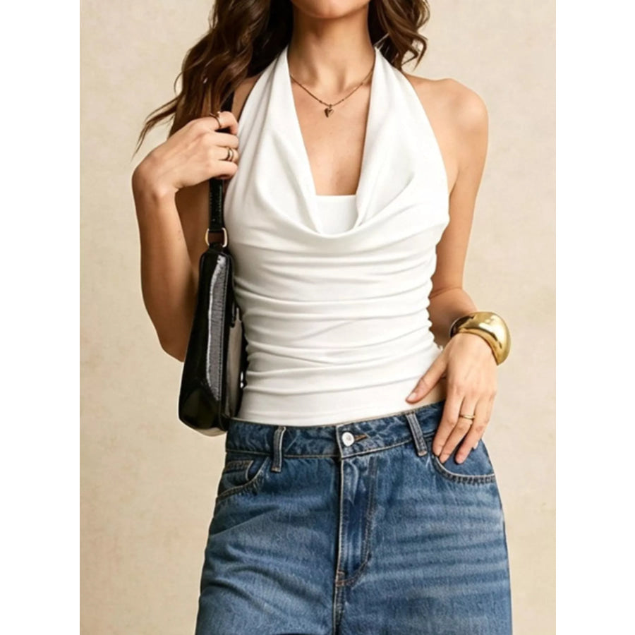 Halter Neck Ruched Cami Apparel and Accessories
