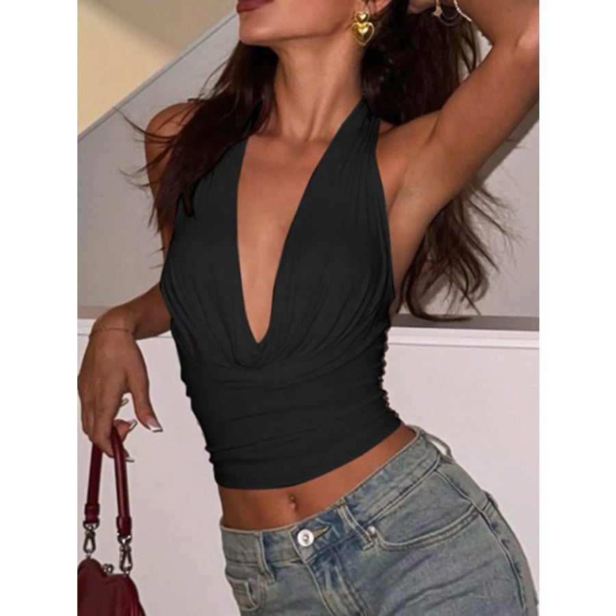 Halter Neck Ruched Cami Apparel and Accessories