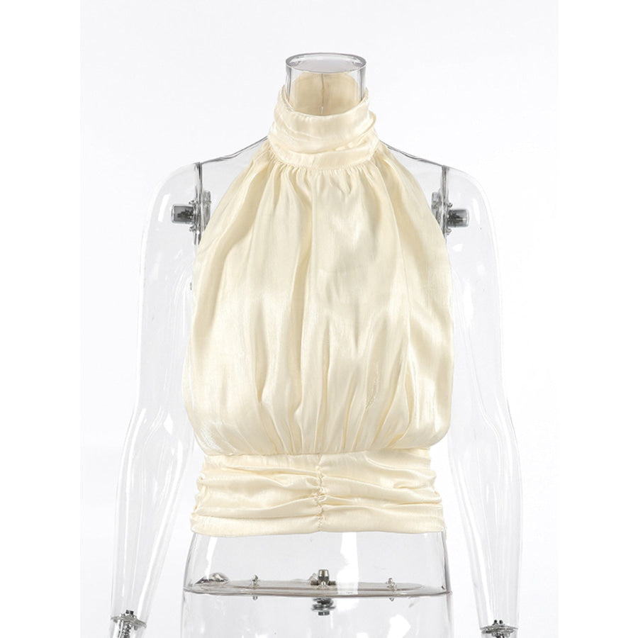 Halter Neck Ruched Cami Top Apparel and Accessories