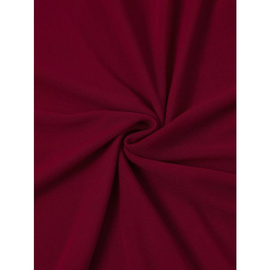 Halter Neck Ruched Slit Maxi Dress Apparel and Accessories