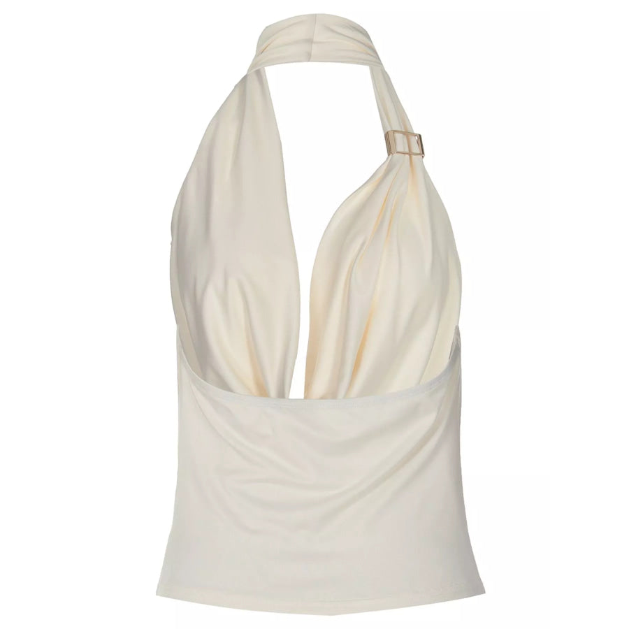 Halter Neck Ruched Tank Apparel and Accessories