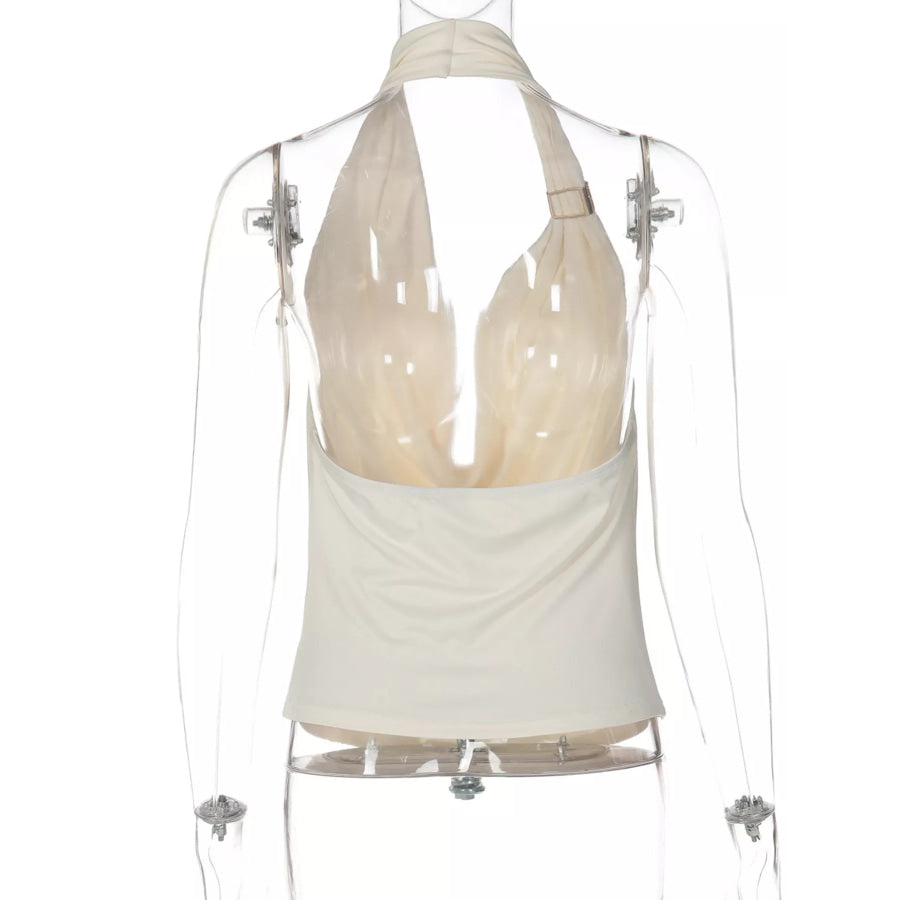 Halter Neck Ruched Tank Apparel and Accessories