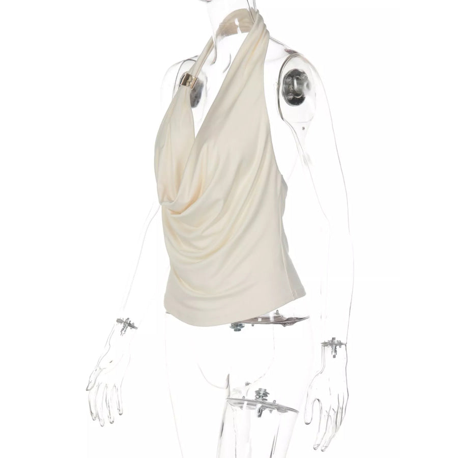 Halter Neck Ruched Tank Apparel and Accessories