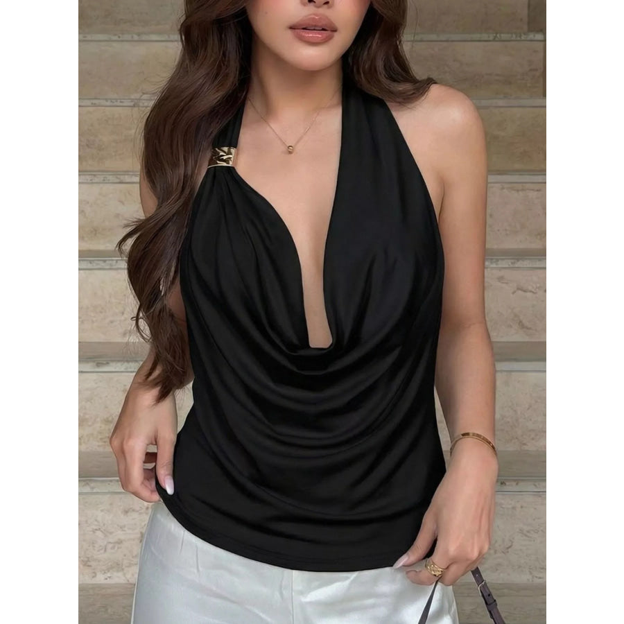 Halter Neck Ruched Tank Apparel and Accessories