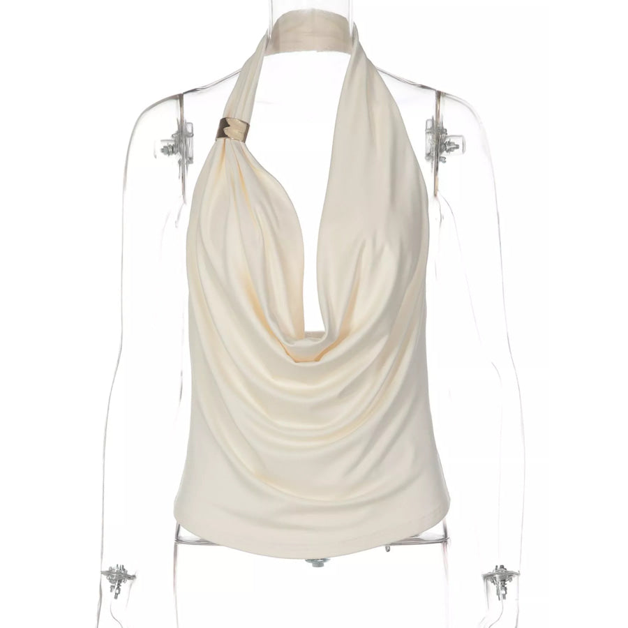 Halter Neck Ruched Tank Apparel and Accessories