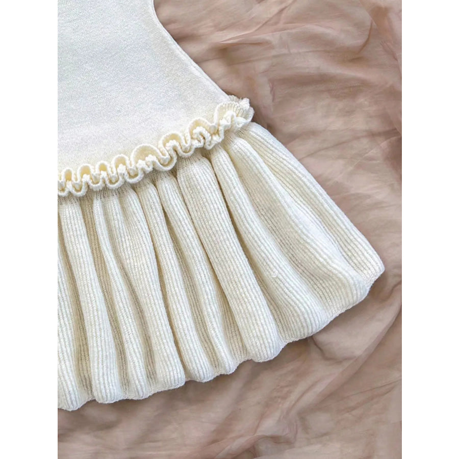 Halter Neck Ruffle Hem Knit Sweater Dress Apparel and Accessories