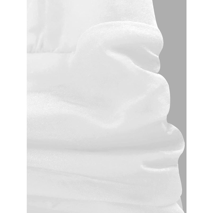 Halter Neck Ruffle Hem Mini Dress Apparel and Accessories