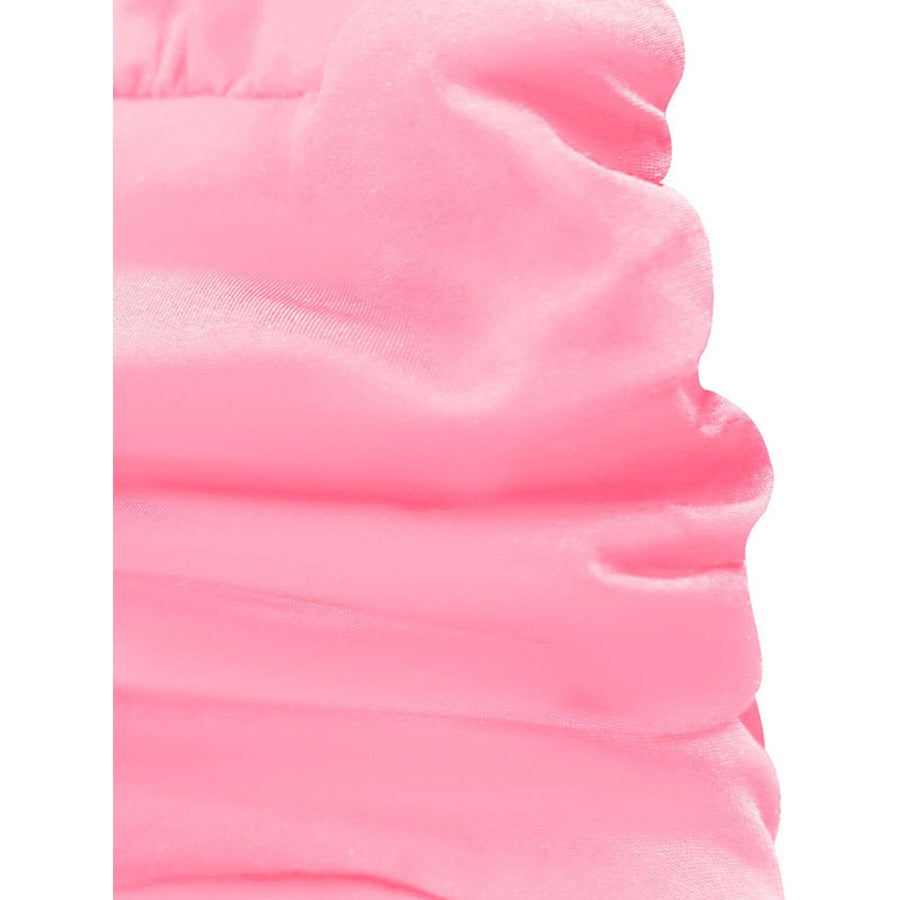 Halter Neck Ruffle Hem Mini Dress Apparel and Accessories