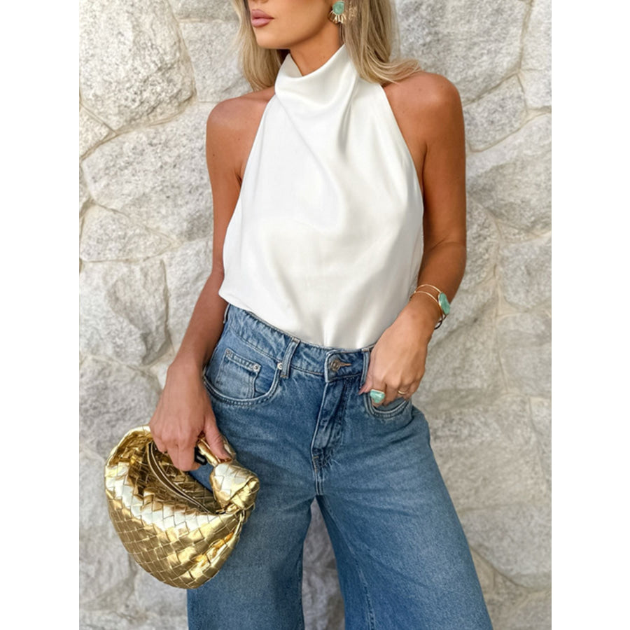 Halter Neck Satin Cami Apparel and Accessories