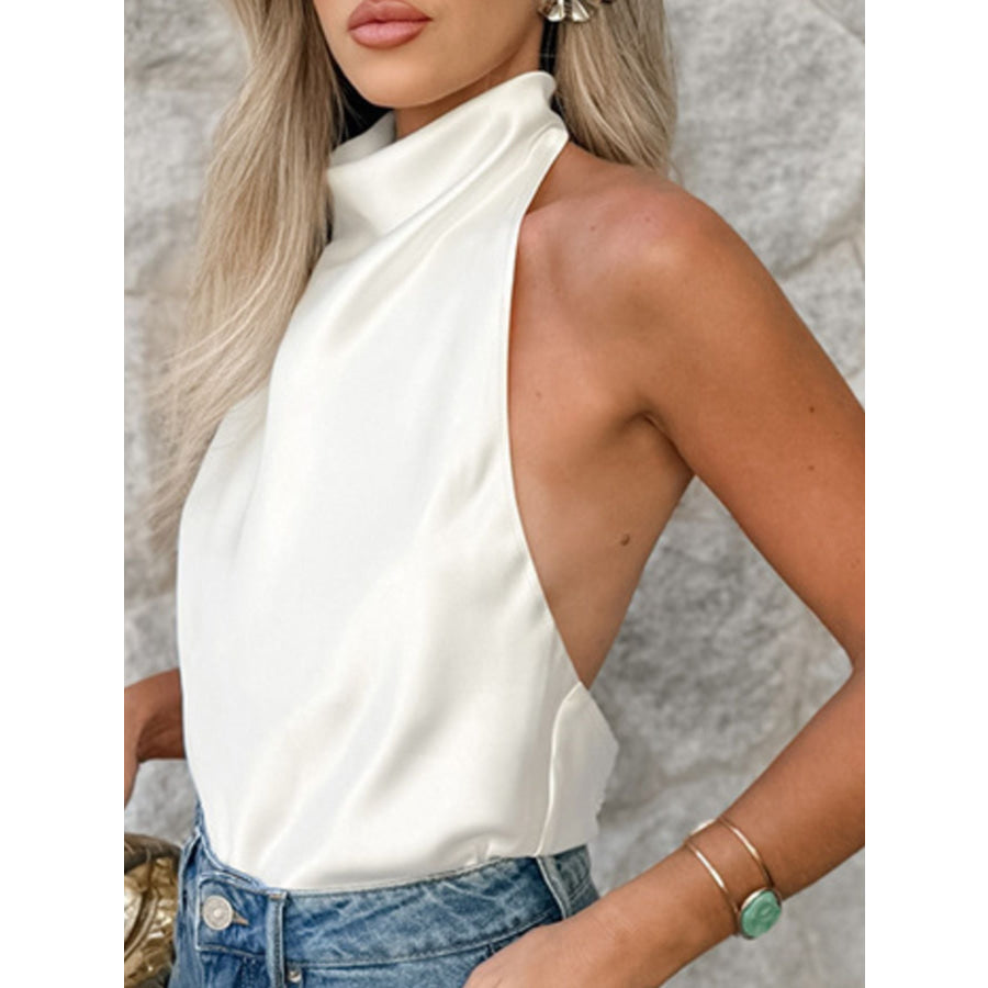 Halter Neck Satin Cami Apparel and Accessories