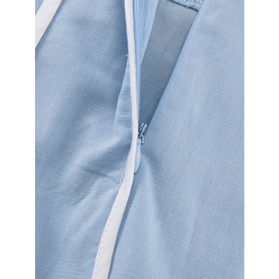 Halter Neck Scalloped Hem Top and Skirt Set Apparel and Accessories