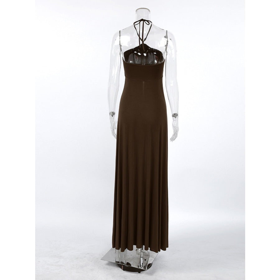 Halter Neck Split Longline Cami Apparel and Accessories