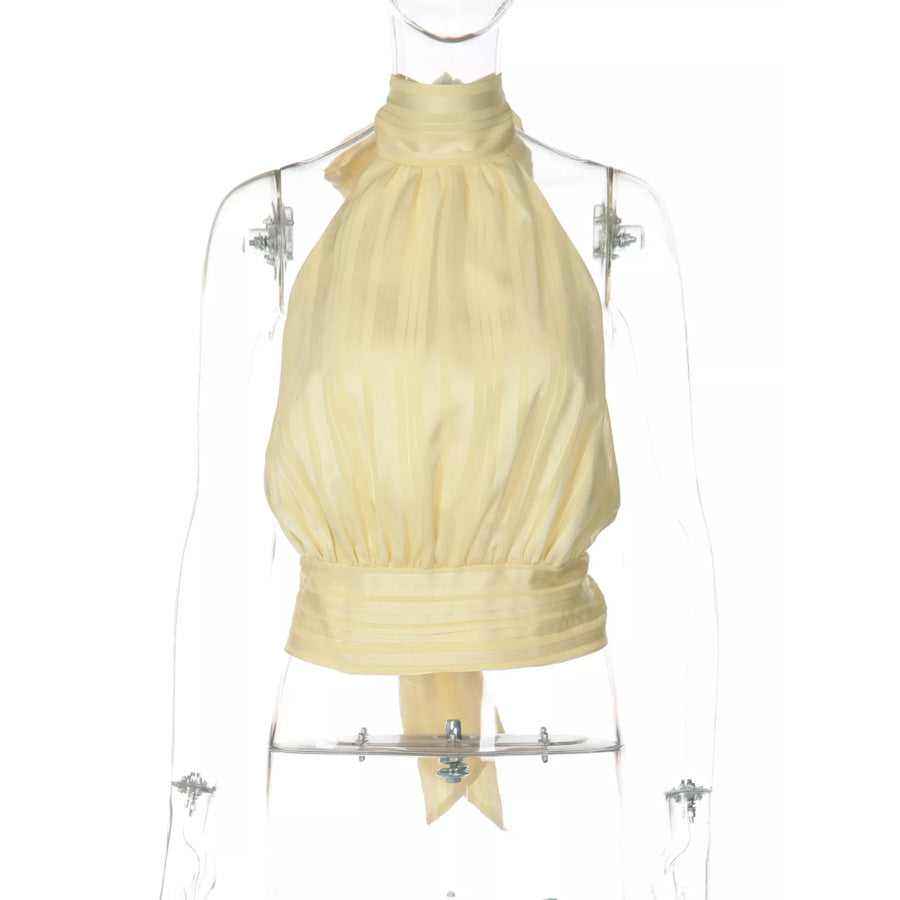 Halter Neck Striped Cami Top Apparel and Accessories