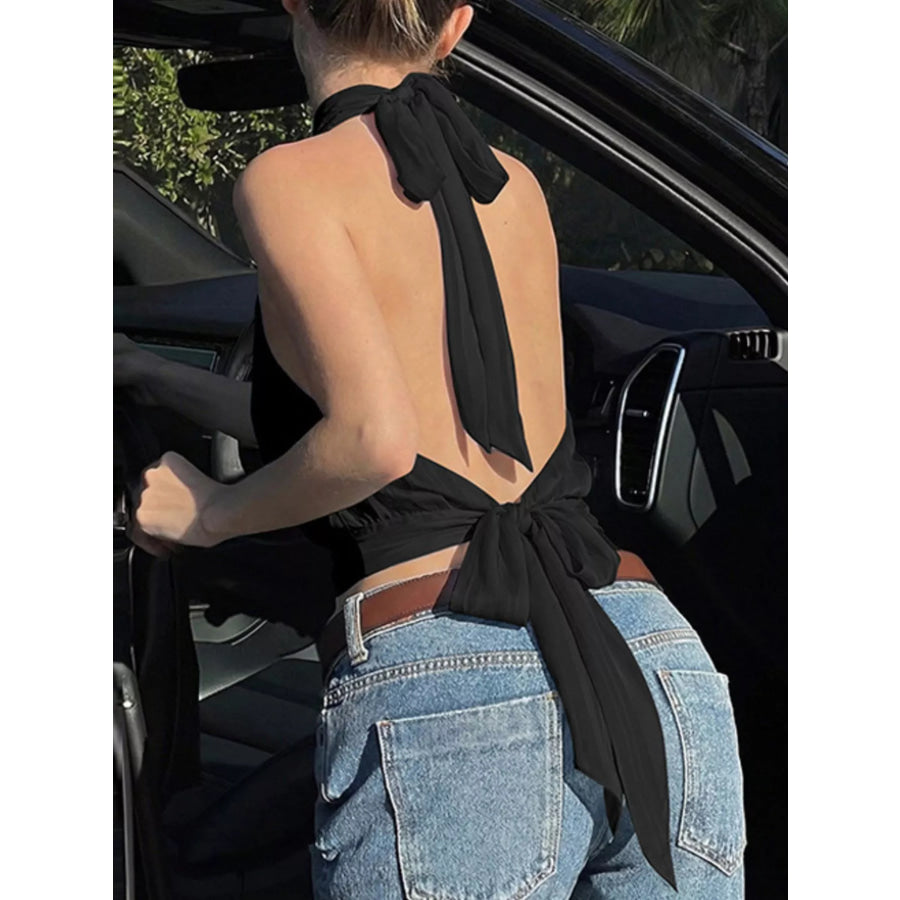 Halter Neck Striped Cami Top Apparel and Accessories