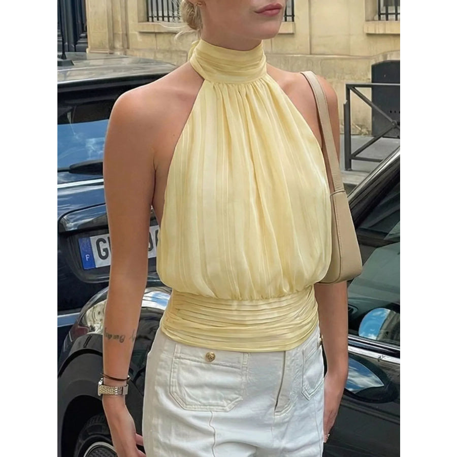 Halter Neck Striped Cami Top Apparel and Accessories