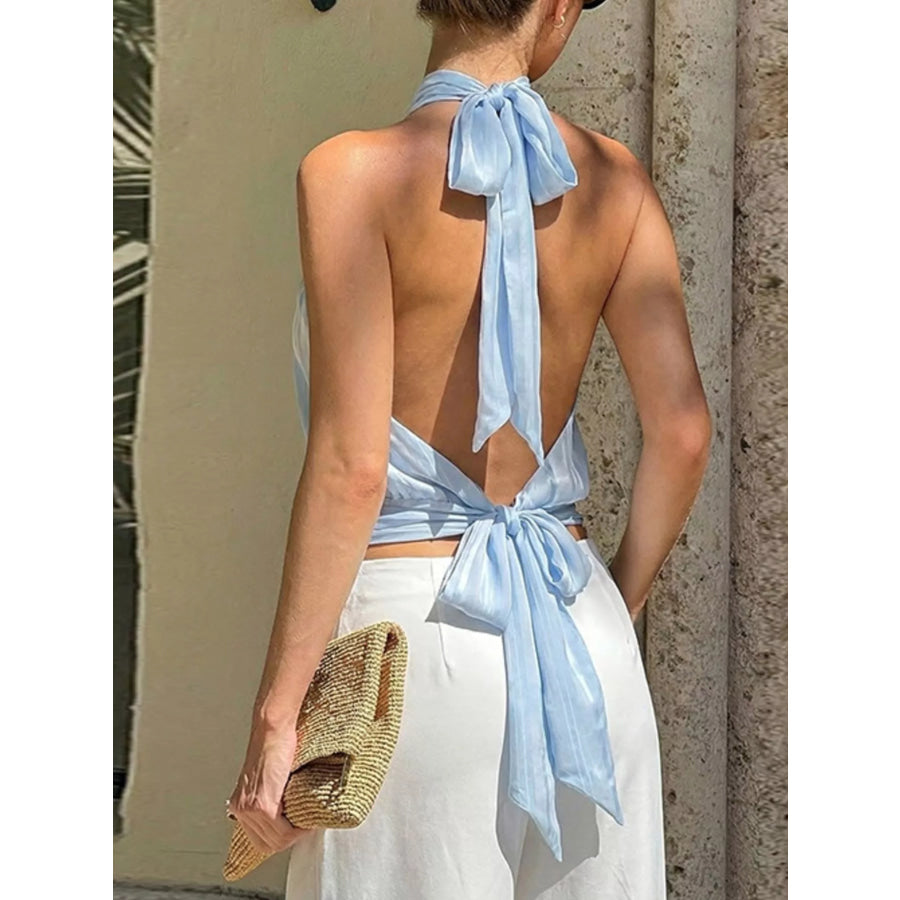 Halter Neck Striped Cami Top Apparel and Accessories