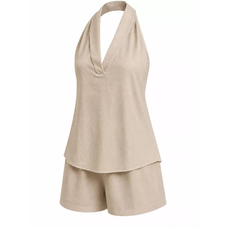 Halter Neck Top and Shorts Set Apparel and Accessories