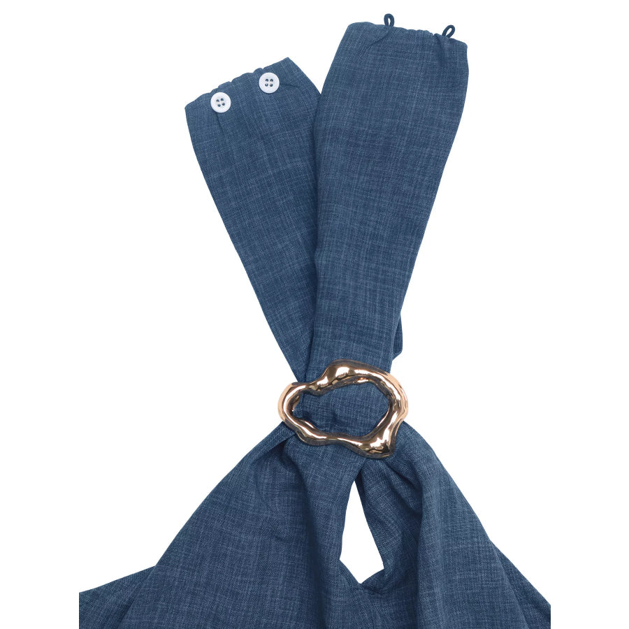 Halter Neck Top and Wide-Leg Pants Set Apparel and Accessories
