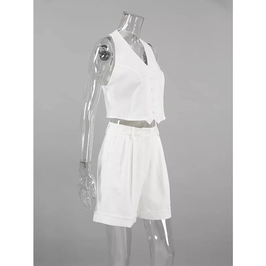 Halter Neck Vest and Shorts Set Apparel and Accessories