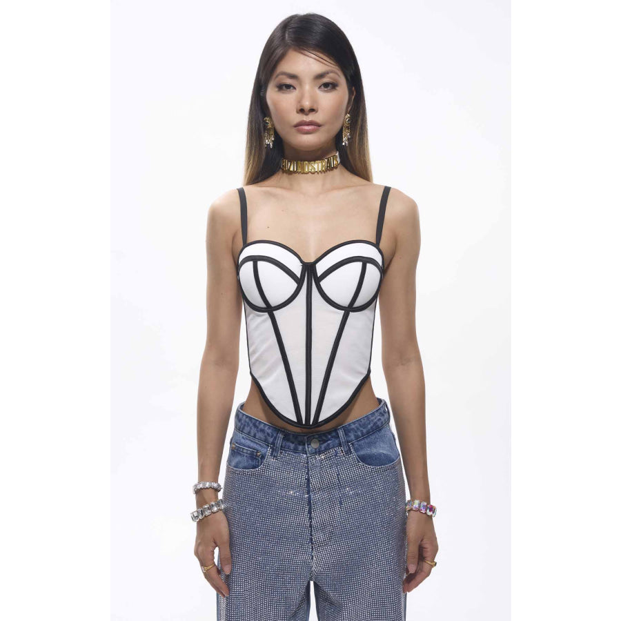 Hana Mesh Corset Top White Women’s Fashion - Clothing - Suits & Sets