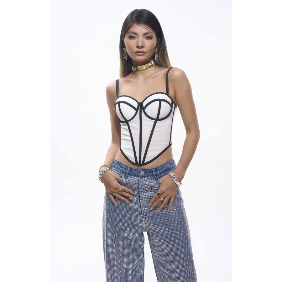 Hana Mesh Corset Top White Women’s Fashion - Clothing - Suits & Sets