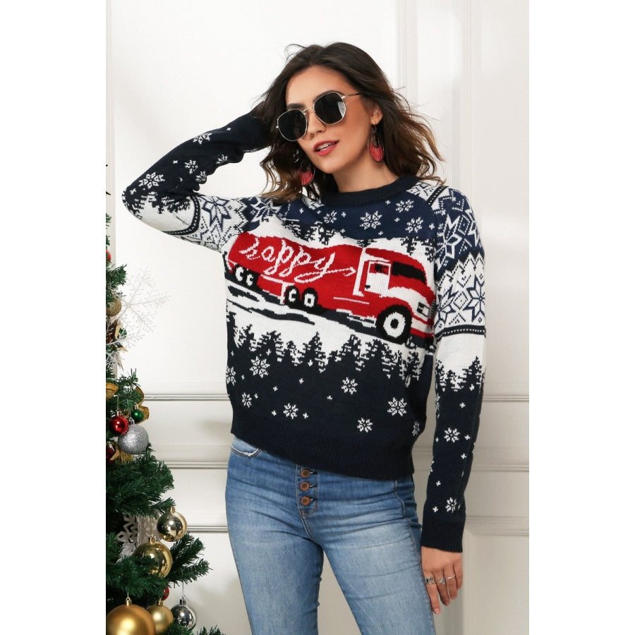 HAPPY Christmas Raglan Sleeve Sweater