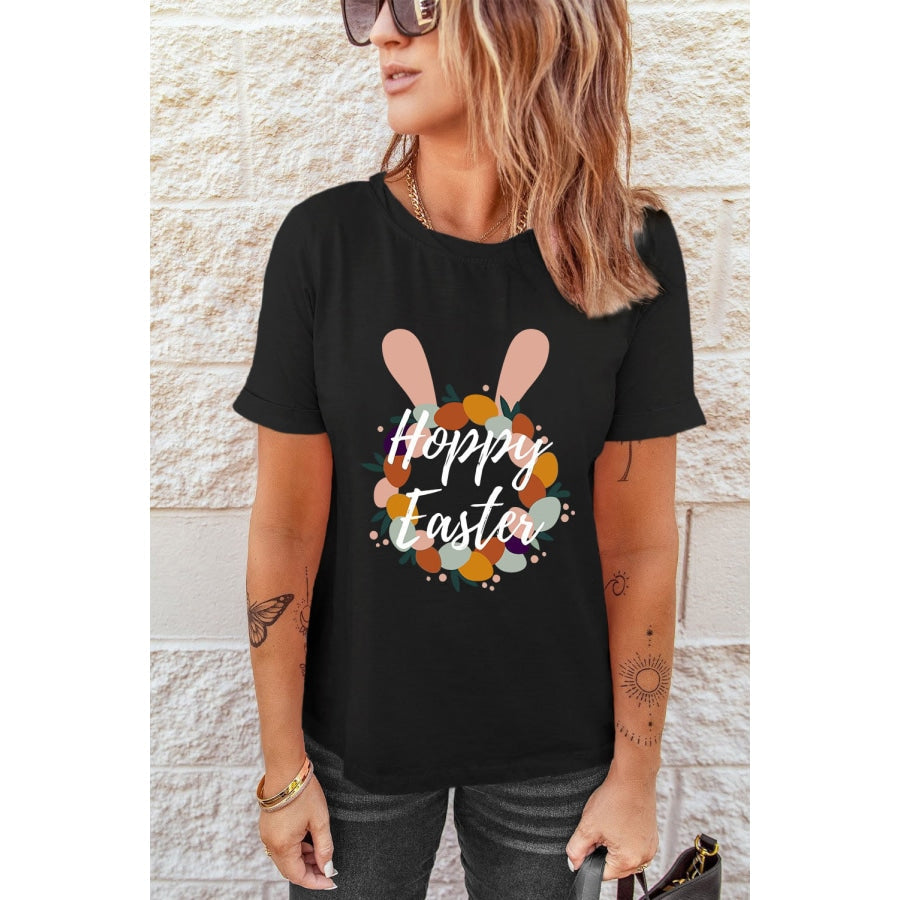 HAPPY EASTER Graphic T-Shirt Black / S