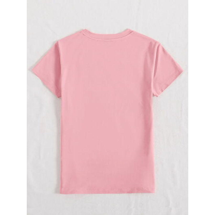HAPPY EASTER Round Neck Short Sleeve T - Shirt Dusty Pink / S Apparel and Accessories
