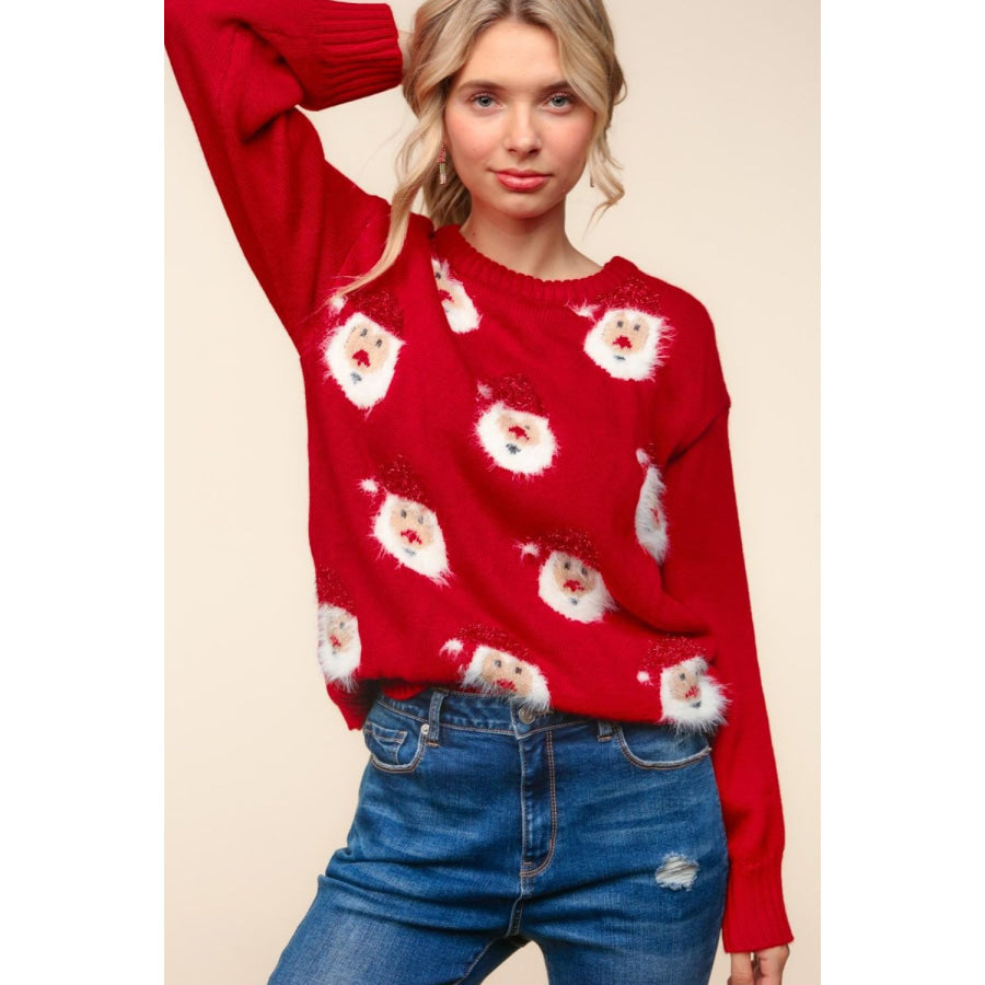 Haptics Santa Sparkle Brushed Sweater Apparel and Accessories