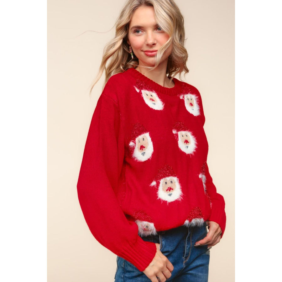 Haptics Santa Sparkle Brushed Sweater Apparel and Accessories