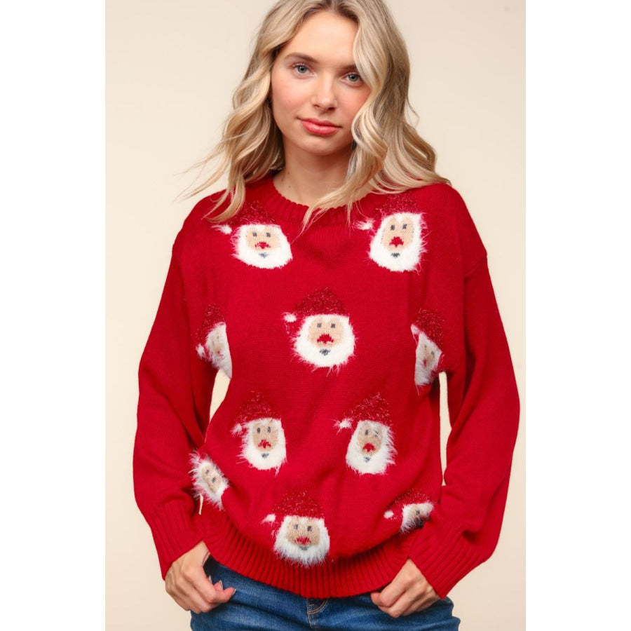 Haptics Santa Sparkle Brushed Sweater Apparel and Accessories