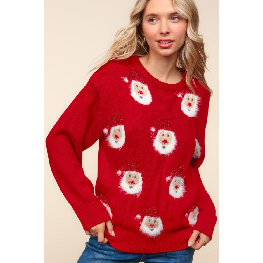 Haptics Santa Sparkle Brushed Sweater Apparel and Accessories